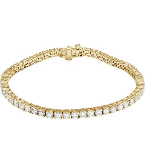 Brc951 Bracelet Set 14K Yellow Round Lab-Grown Diamond 2.9Mm 5 Ctw Si1-Si2, G-H 7 In Polished 5 Ctw Lab-Grown Diamond Line Bracelet