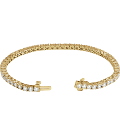 Brc951 Bracelet Set 14K Yellow Round Lab-Grown Diamond 2.9Mm 5 Ctw Si1-Si2, G-H 7 In Polished 5 Ctw Lab-Grown Diamond Line Bracelet