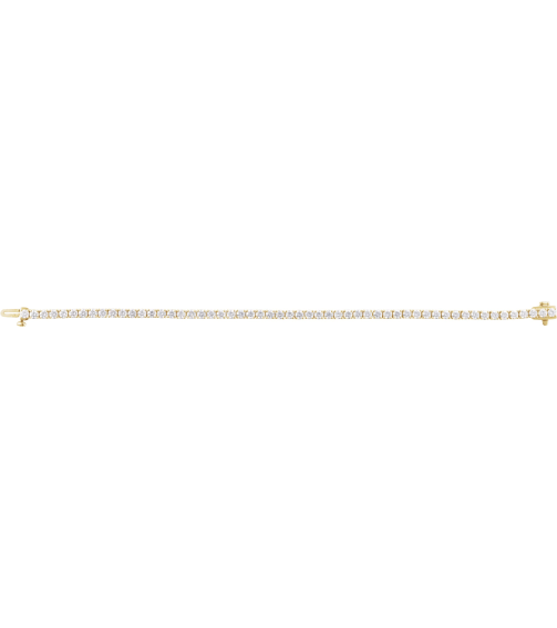 Brc951 Bracelet Set 14K Yellow Round Lab-Grown Diamond 2.9Mm 5 Ctw Si1-Si2, G-H 7 In Polished 5 Ctw Lab-Grown Diamond Line Bracelet