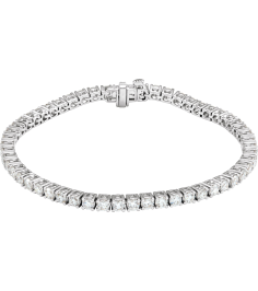 Brc951 Bracelet Set 14K White Round Lab-Grown Diamond 2.9Mm 5 Ctw Si1-Si2, G-H 7 In Polished 5 Ctw Lab-Grown Diamond Line Bracelet