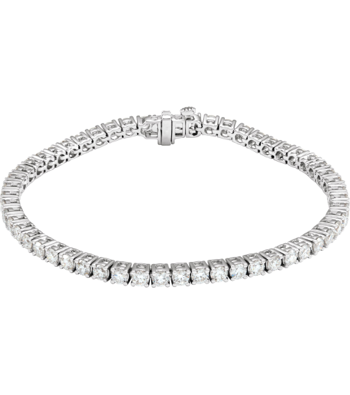 Brc951 Bracelet Set 14K White Round Lab-Grown Diamond 2.9Mm 5 Ctw Si1-Si2, G-H 7 In Polished 5 Ctw Lab-Grown Diamond Line Bracelet