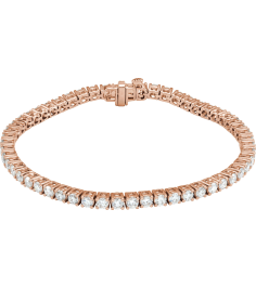 Brc951 Bracelet Set 14K Rose Round Lab-Grown Diamond 2.9Mm 5 Ctw Si1-Si2, G-H 7 In Polished 5 Ctw Lab-Grown Diamond Line Bracelet