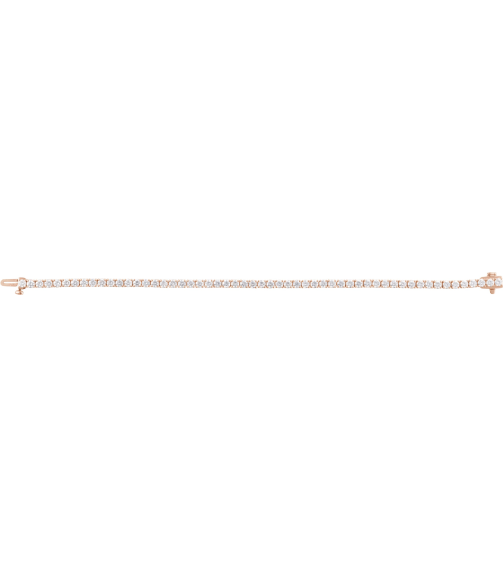 Brc951 Bracelet Set 14K Rose Round Lab-Grown Diamond 2.9Mm 5 Ctw Si1-Si2, G-H 7 In Polished 5 Ctw Lab-Grown Diamond Line Bracelet