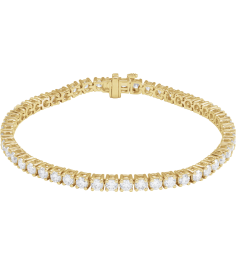 Brc951 Bracelet Set 14K Yellow Round Lab-Grown Diamond 3.2Mm 6 Ctw Si1-Si2, G-H 7 In Polished 6 Ctw Lab-Grown Diamond Line Bracelet