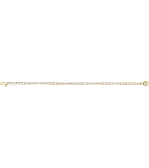 Brc951 Bracelet Set 14K Yellow Round Lab-Grown Diamond 3.2Mm 6 Ctw Si1-Si2, G-H 7 In Polished 6 Ctw Lab-Grown Diamond Line Bracelet