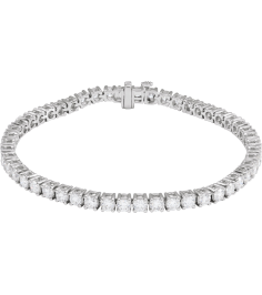 Brc951 Bracelet Set 14K White Round Lab-Grown Diamond 3.2Mm 6 Ctw Si1-Si2, G-H 7 In Polished 6 Ctw Lab-Grown Diamond Line Bracelet