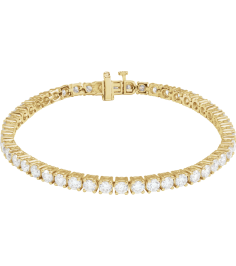 Brc951 Bracelet Set 14K Yellow Round Lab-Grown Diamond 3.4Mm 7 Ctw Si1-Si2, G-H 7 In Polished 7 Ctw Lab-Grown Diamond Line Bracelet