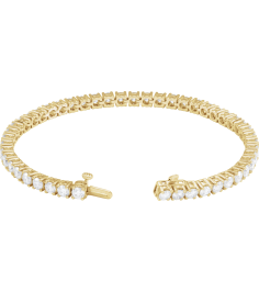Brc951 Bracelet Set 14K Yellow Round Lab-Grown Diamond 3.4Mm 7 Ctw Si1-Si2, G-H 7 In Polished 7 Ctw Lab-Grown Diamond Line Bracelet