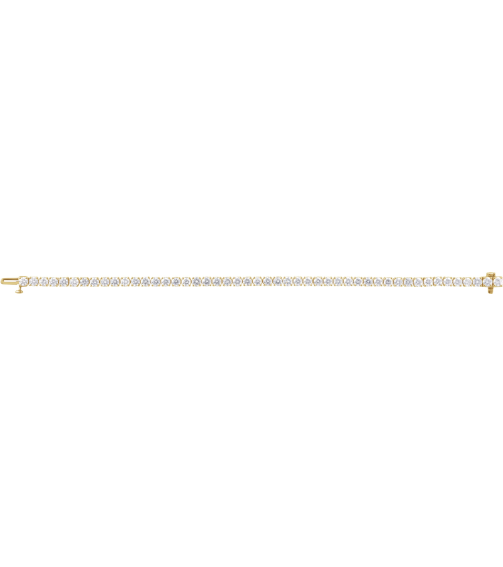 Brc951 Bracelet Set 14K Yellow Round Lab-Grown Diamond 3.4Mm 7 Ctw Si1-Si2, G-H 7 In Polished 7 Ctw Lab-Grown Diamond Line Bracelet