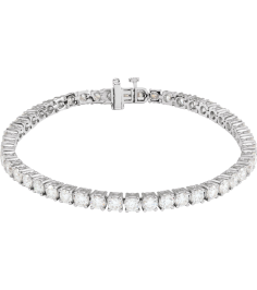 Brc951 Bracelet Set 14K White Round Lab-Grown Diamond 3.4Mm 7 Ctw Si1-Si2, G-H 7 In Polished 7 Ctw Lab-Grown Diamond Line Bracelet