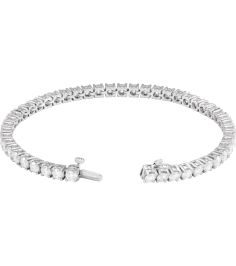 Brc951 Bracelet Set 14K White Round Lab-Grown Diamond 3.4Mm 7 Ctw Si1-Si2, G-H 7 In Polished 7 Ctw Lab-Grown Diamond Line Bracelet
