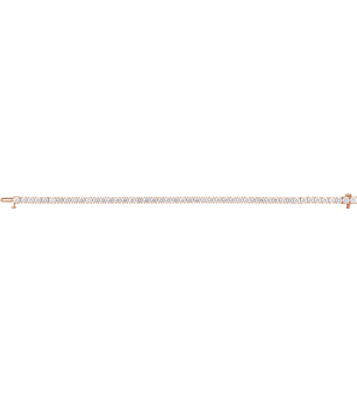 Brc951 Bracelet Set 14K Rose Round Lab-Grown Diamond 3.4Mm 7 Ctw Si1-Si2, G-H 7 In Polished 7 Ctw Lab-Grown Diamond Line Bracelet