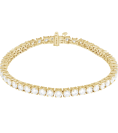 Brc951 Bracelet Set 14K Yellow Round Lab-Grown Diamond 3.5Mm 8 Ctw Si1-Si2, G-H 7 In Polished 8 Ctw Lab-Grown Diamond Line Bracelet