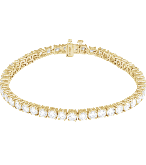 Brc951 Bracelet Set 14K Yellow Round Lab-Grown Diamond 3.5Mm 8 Ctw Si1-Si2, G-H 7 In Polished 8 Ctw Lab-Grown Diamond Line Bracelet