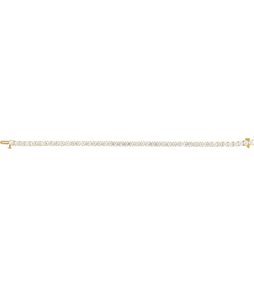 Brc951 Bracelet Set 14K Yellow Round Lab-Grown Diamond 3.5Mm 8 Ctw Si1-Si2, G-H 7 In Polished 8 Ctw Lab-Grown Diamond Line Bracelet