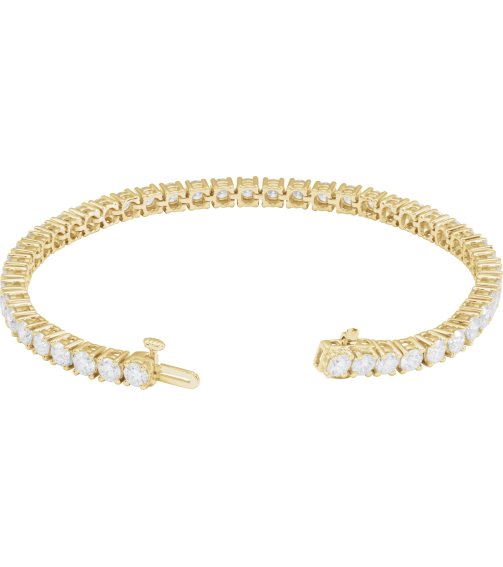 Brc951 Bracelet Set 14K Yellow Round Lab-Grown Diamond 3.5Mm 8 Ctw Si1-Si2, G-H 7 In Polished 8 Ctw Lab-Grown Diamond Line Bracelet
