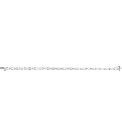Brc951 Bracelet Set 14K White Round Lab-Grown Diamond 3.5Mm 8 Ctw Si1-Si2, G-H 7 In Polished 8 Ctw Lab-Grown Diamond Line Bracelet