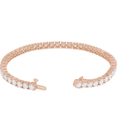 Brc951 Bracelet Set 14K Rose Round Lab-Grown Diamond 3.5Mm 8 Ctw Si1-Si2, G-H 7 In Polished 8 Ctw Lab-Grown Diamond Line Bracelet
