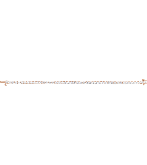 Brc951 Bracelet Set 14K Rose Round Lab-Grown Diamond 3.5Mm 8 Ctw Si1-Si2, G-H 7 In Polished 8 Ctw Lab-Grown Diamond Line Bracelet