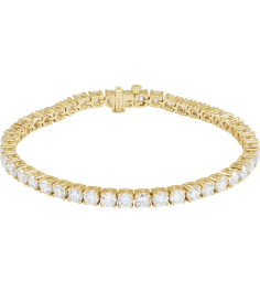 Brc951 Bracelet Set 14K Yellow Round Lab-Grown Diamond 3.65Mm 9 Ctw Si1-Si2, G-H 7 In Polished 9 Ctw Lab-Grown Diamond Line Bracelet