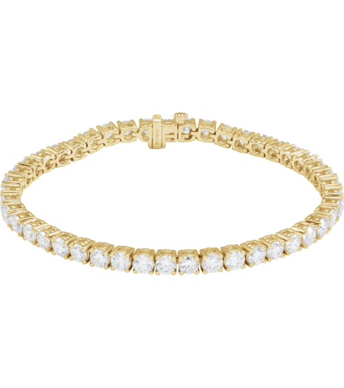 Brc951 Bracelet Set 14K Yellow Round Lab-Grown Diamond 3.65Mm 9 Ctw Si1-Si2, G-H 7 In Polished 9 Ctw Lab-Grown Diamond Line Bracelet