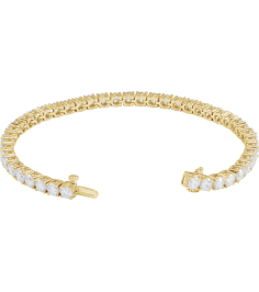 Brc951 Bracelet Set 14K Yellow Round Lab-Grown Diamond 3.65Mm 9 Ctw Si1-Si2, G-H 7 In Polished 9 Ctw Lab-Grown Diamond Line Bracelet