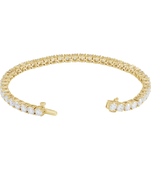 Brc951 Bracelet Set 14K Yellow Round Lab-Grown Diamond 3.65Mm 9 Ctw Si1-Si2, G-H 7 In Polished 9 Ctw Lab-Grown Diamond Line Bracelet