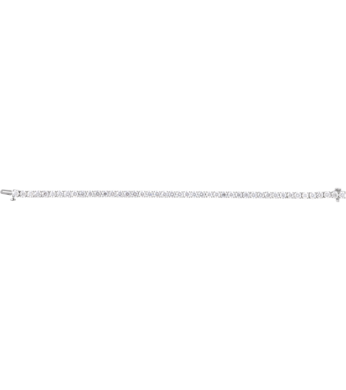 Brc951 Bracelet Set 14K White Round Lab-Grown Diamond 3.65Mm 9 Ctw Si1-Si2, G-H 7 In Polished 9 Ctw Lab-Grown Diamond Line Bracelet