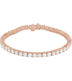 Brc951 Bracelet Set 14K Rose Round Lab-Grown Diamond 3.65Mm 9 Ctw Si1-Si2, G-H 7 In Polished 9 Ctw Lab-Grown Diamond Line Bracelet