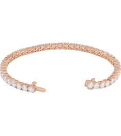 Brc951 Bracelet Set 14K Rose Round Lab-Grown Diamond 3.65Mm 9 Ctw Si1-Si2, G-H 7 In Polished 9 Ctw Lab-Grown Diamond Line Bracelet