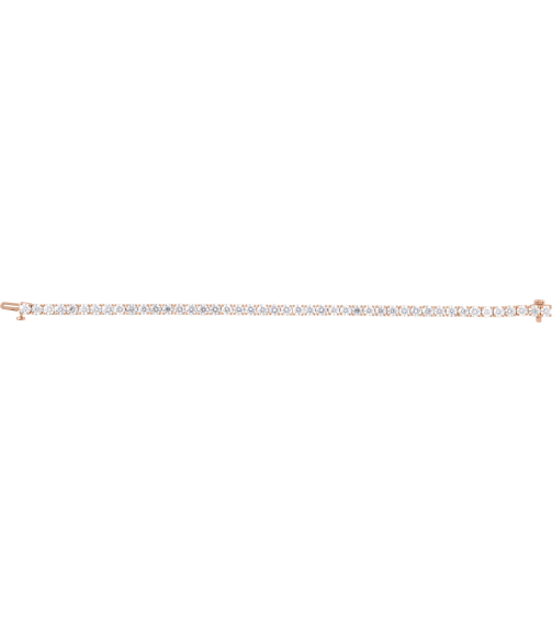 Brc951 Bracelet Set 14K Rose Round Lab-Grown Diamond 3.65Mm 9 Ctw Si1-Si2, G-H 7 In Polished 9 Ctw Lab-Grown Diamond Line Bracelet