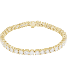 Brc951 Bracelet Set 14K Yellow Round Lab-Grown Diamond 3.9Mm 10 Ctw Si1-Si2, G-H 7 In Polished 10 Ctw Lab-Grown Diamond Line Bracelet