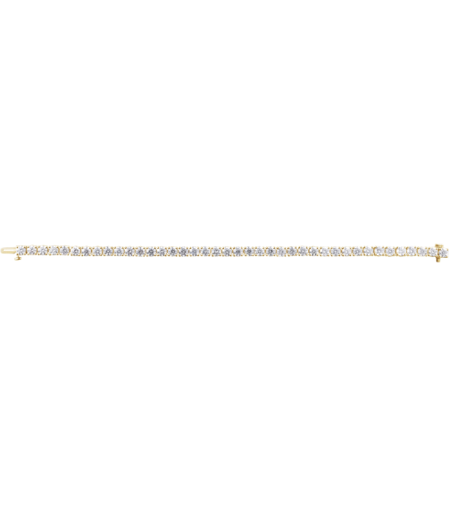 Brc951 Bracelet Set 14K Yellow Round Lab-Grown Diamond 3.9Mm 10 Ctw Si1-Si2, G-H 7 In Polished 10 Ctw Lab-Grown Diamond Line Bracelet