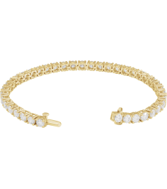 Brc951 Bracelet Set 14K Yellow Round Lab-Grown Diamond 3.9Mm 10 Ctw Si1-Si2, G-H 7 In Polished 10 Ctw Lab-Grown Diamond Line Bracelet