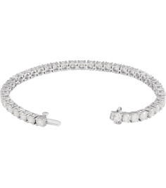 Brc951 Bracelet Set 14K White Round Lab-Grown Diamond 3.9Mm 10 Ctw Si1-Si2, G-H 7 In Polished 10 Ctw Lab-Grown Diamond Line Bracelet
