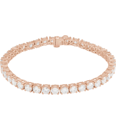 Brc951 Bracelet Set 14K Rose Round Lab-Grown Diamond 3.9Mm 10 Ctw Si1-Si2, G-H 7 In Polished 10 Ctw Lab-Grown Diamond Line Bracelet