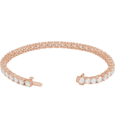 Brc951 Bracelet Set 14K Rose Round Lab-Grown Diamond 3.9Mm 10 Ctw Si1-Si2, G-H 7 In Polished 10 Ctw Lab-Grown Diamond Line Bracelet