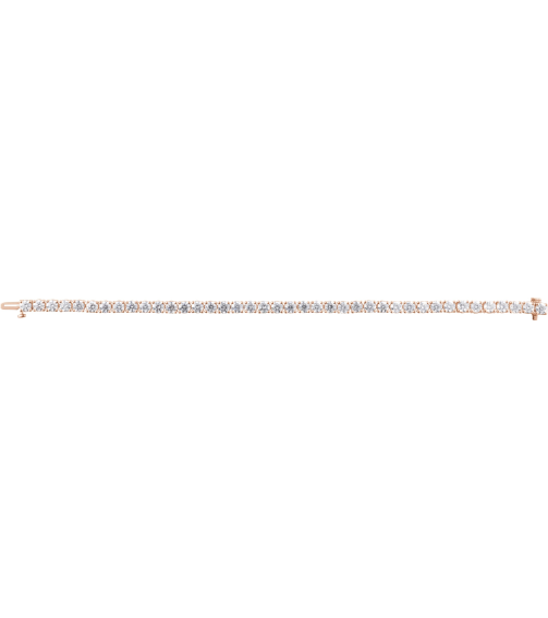 Brc951 Bracelet Set 14K Rose Round Lab-Grown Diamond 3.9Mm 10 Ctw Si1-Si2, G-H 7 In Polished 10 Ctw Lab-Grown Diamond Line Bracelet