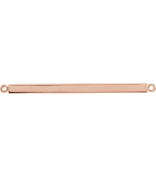 88648 Necklace Center 14K Rose 28.5 X 2.5 Mm Polished Four Sided Engravable Bar Necklace Center