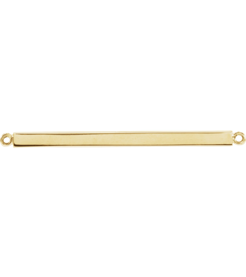 88648 Necklace Center 14K Yellow 28.5 X 2.5 Mm Polished Four Sided Engravable Bar Necklace Center