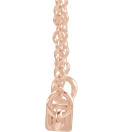 88648 Necklace 14K Rose 28.5 X 2.5 Mm 18 In Polished Four Sided Engravable Bar Necklace