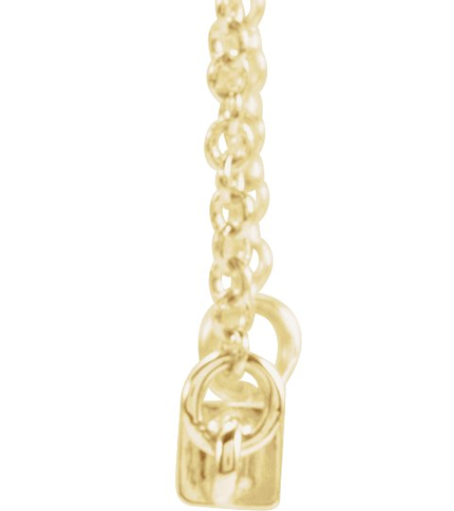 88648 Necklace 14K Yellow 28.5 X 2.5 Mm 18 In Polished Four Sided Engravable Bar Necklace