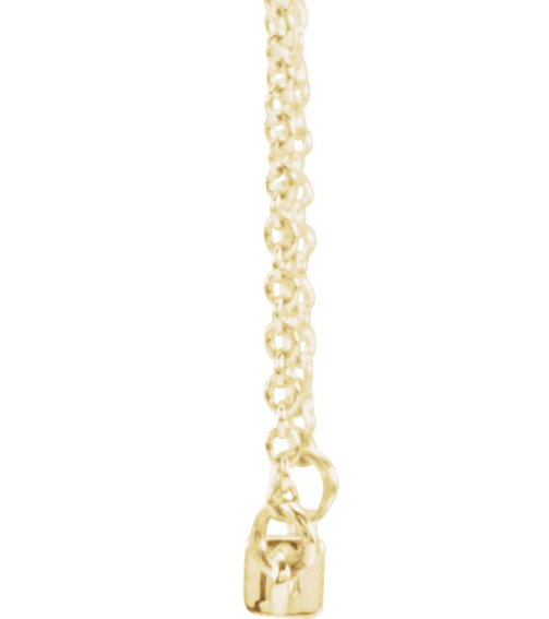 88648 Necklace 14K Yellow 38.5 X 2.5 Mm 18 In Polished Four Sided Engravable Bar Necklace