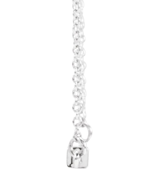 88648 Necklace 14K White 38.5 X 2.5 Mm 18 In Polished Four Sided Engravable Bar Necklace