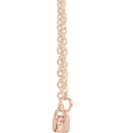 88648 Necklace 14K Rose 38.5 X 2.5 Mm 18 In Polished Four Sided Engravable Bar Necklace