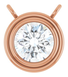88688 Necklace Center Set 14K Rose Round Lab-Grown Moissanite 5 Mm Polished Lab-Grown Moissanite Bezel Set Necklace Center