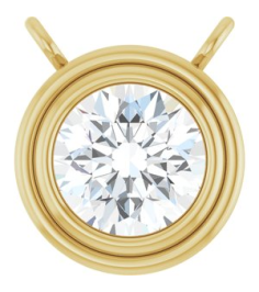 88688 Necklace Center Set 14K Yellow Round Lab-Grown Moissanite 5 Mm Polished Lab-Grown Moissanite Bezel Set Necklace Center