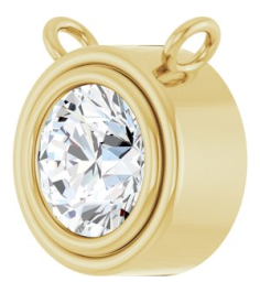 88688 Necklace Center Set 14K Yellow Round Lab-Grown Moissanite 5 Mm Polished Lab-Grown Moissanite Bezel Set Necklace Center