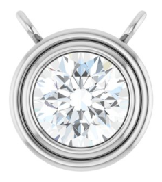 88688 Necklace Center Set Platinum Round Natural Diamond 5Mm 38 Ct I1, G-H Polished 38 Ct Natural Diamond Bezel Set Necklace Center