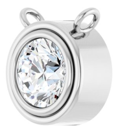88688 Necklace Center Set Platinum Round Natural Diamond 5Mm 38 Ct I1, G-H Polished 38 Ct Natural Diamond Bezel Set Necklace Center